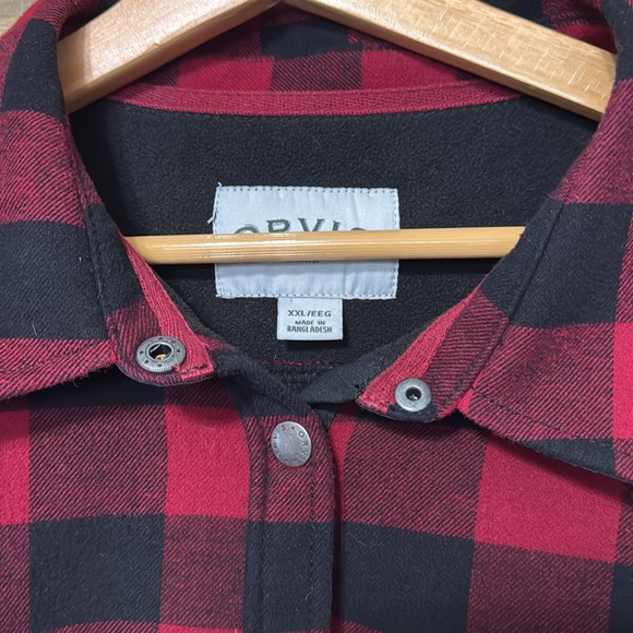 Orvis Women's Long Sleeve‎ Red and Black Buffalo Checked Plus Size Jacket XXL - Picture 2 of 6